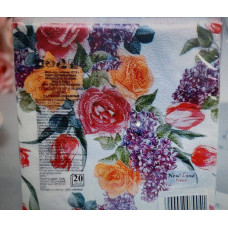 Салфетки 2-слоя 20 листов 33*33 "New Line" FRESCO СИРЕНЬ 1/20