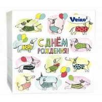 Салфетки 3-слоя 20 листов 33*33 Veiro Таксы 1/14
