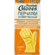Перчатки хоз. в инд.уп латекс (L) с х/б напылением 12/240