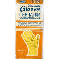 Перчатки хоз. в инд.уп латекс (М) с х/б напылением 12/240